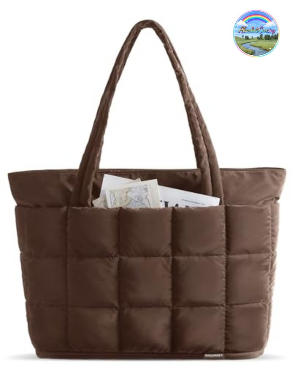 Expandable Puffer Tote Bag Water Resistant 22L-28L Travel Work 15.6" Laptop